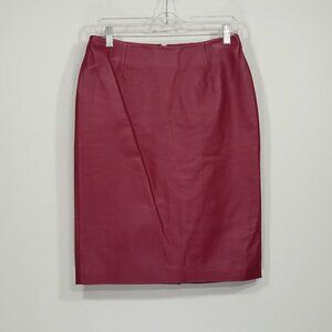 Spiegel  Dark Pink / Burgundy  Leather Pencil Skirt  Women's Size 4